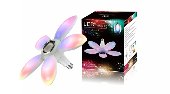 ⁦LED Music Light Rhythm Colorful Lights Audio Foldable Bulb⁩ - الصورة ⁦6⁩